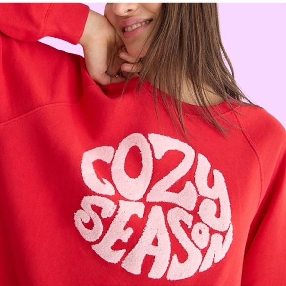 NWOT J.Crew Cozy Season Crewneck Sweatshirt Red , size Large - Picture 9 of 11